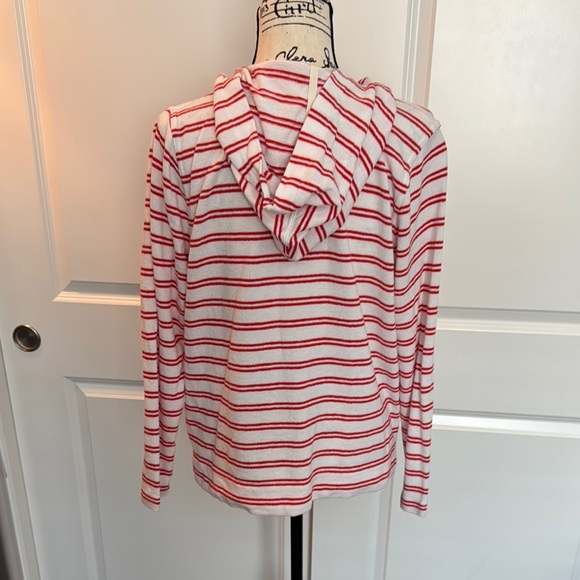 J. Crew Red and White Striped Hoodie - Picture 4 of 5